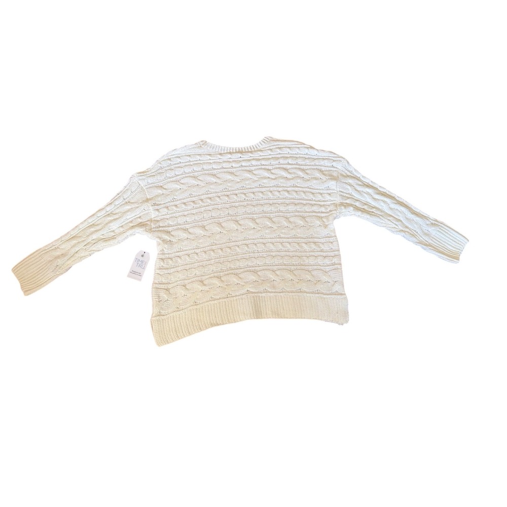 Time and Tru Chenille Cable Sweater Womens XXXL 22 Winter White New NWT Chunky